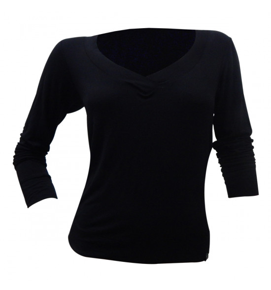 Blusa Manga Longa Alma de Praia Lace Preta