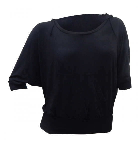Blusa Morcego Alma de Praia Preta