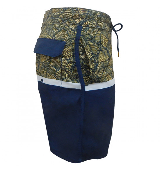 Rx Bermuda Água Alma de Praia Boardshort Azul com Amarelo - 2