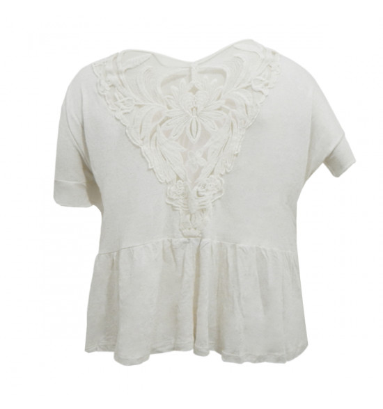 Blusa Morcego Alma de Praia Renda Sweet Creme - 2