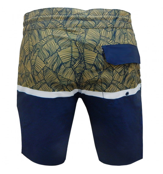 Rx Bermuda Água Alma de Praia Boardshort Azul com Amarelo - 3