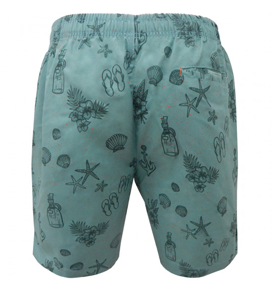 Shorts Alma de Praia Água Estampa Praia Green - 3