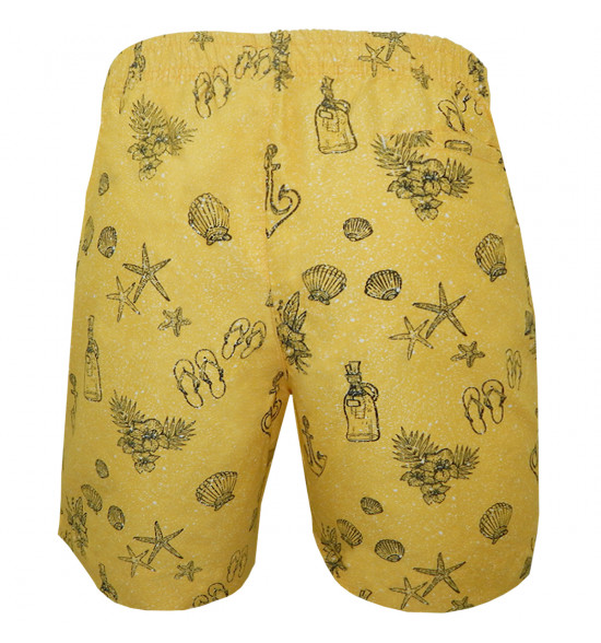 Shorts Alma de Praia Água Estampa Praia Yellow - 3