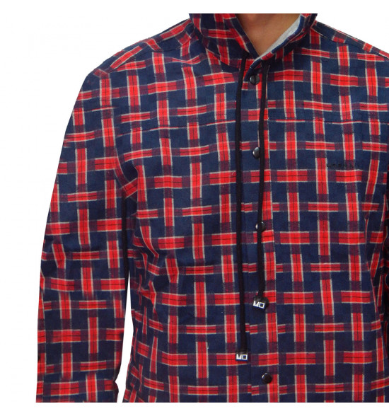 Camisa Mormaii Adventure Xadrez Bordo com Capuz - 3