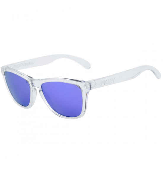 Óculos Oakley Frogskins Polished Clear/ Lente Violet Prizm Iridium