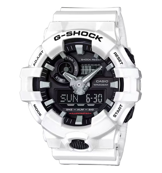 Relógio Casio G-Shock Digital e Analógico GA-700-7ADR Branco e Preto