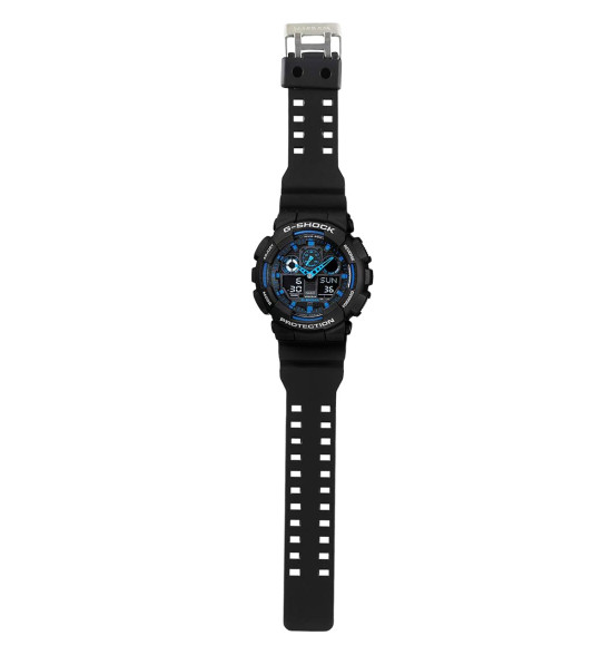 Relógio Casio G-Shock Digital e Analógico GA-100-1A2DR Preto e Azul - 3