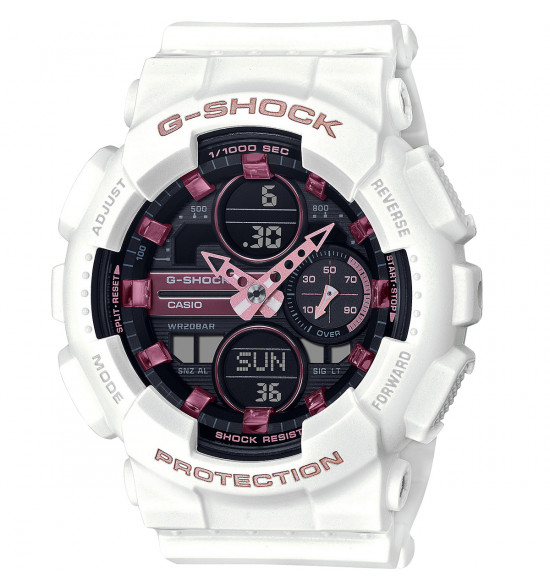 Relógio Casio G-Shock Woman Digital e Analógico GMA-S140M-7ADR Branco e Rosa