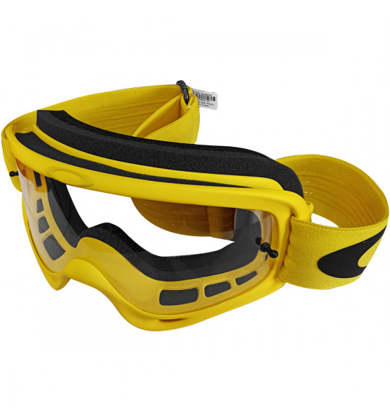 Óculos Goggle Oakley O Frame MX Moto Yellow/Lente Clear