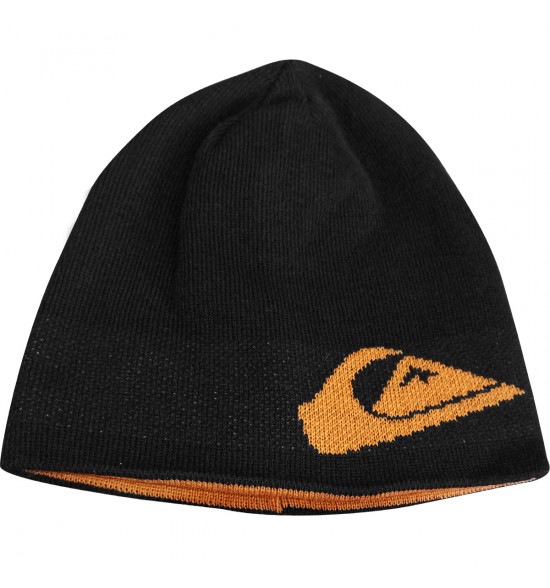 Gorro Quiksilver Dupla Face Double Omni Preto e Mostarda