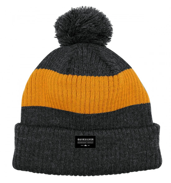 Gorro Quiksilver Skillers VN Preto e Mostarda