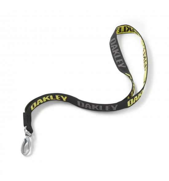 Chaveiro Oakley Standard Lanyard Preto Com Amarelo