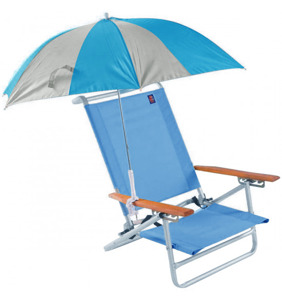 Guarda-Sol Para Cadeira Alma de Praia Clap Azul com Cinza