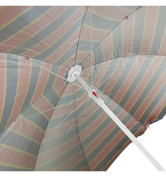 Guarda-sol Alma de Praia Ipanema Vermelho com Listras Cinza - 3