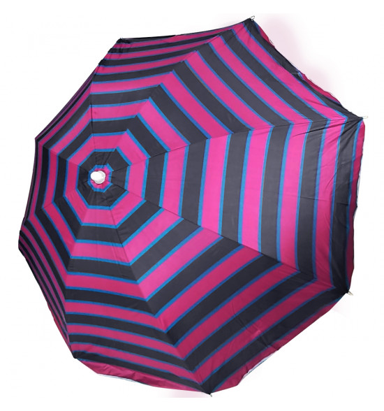 Guarda-sol Alma de Praia Ipanema Rosa com Listras Cinza - 2