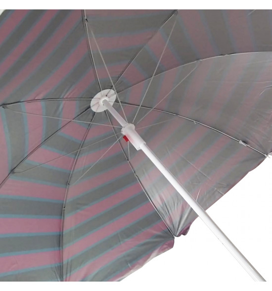 Guarda-sol Alma de Praia Ipanema Rosa com Listras Cinza - 3