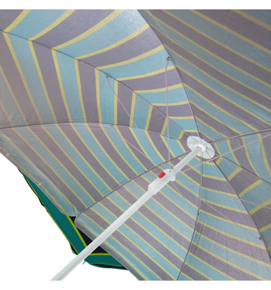 Guarda-sol Alma de Praia Ipanema Verde Limão com Listras Cinza - 3