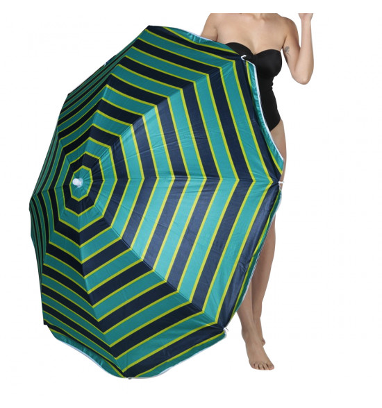 Guarda-sol Alma de Praia Ipanema Verde Limão com Listras Cinza - 4