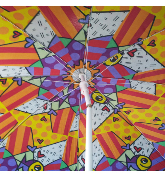 Guarda-sol Alma de Praia Bel Classic Nylon Estampa Interna Articulado - 5