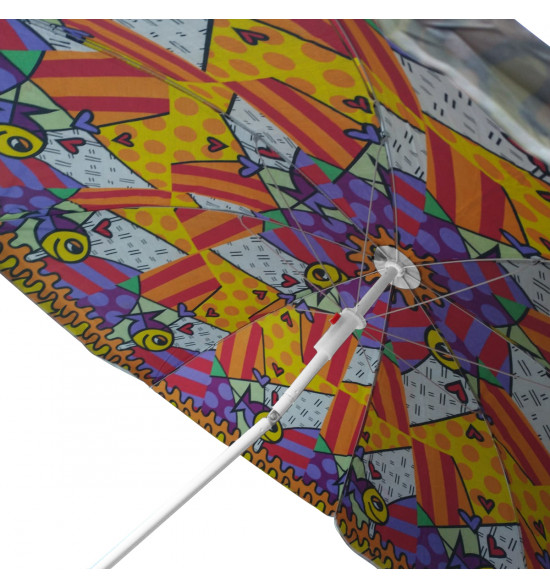 Guarda-sol Alma de Praia Bel Classic Nylon Estampa Interna Articulado - 4