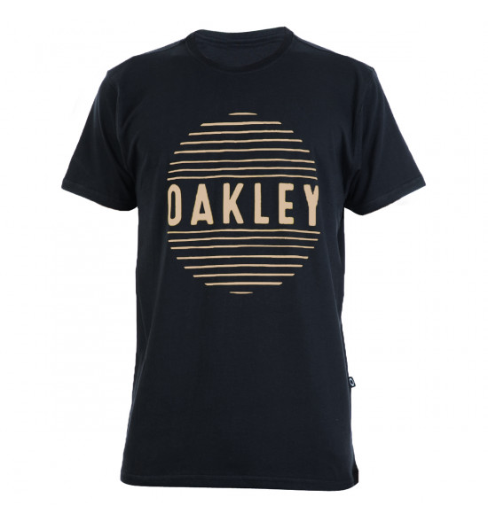 Camiseta Oakley Croocked Lines Preto Com Marrom