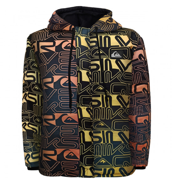 Jaqueta Quiksilver Puff Word Block Full Print Laranja