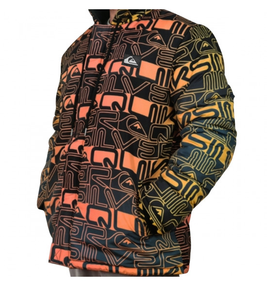 Jaqueta Quiksilver Puff Word Block Full Print Laranja - 3