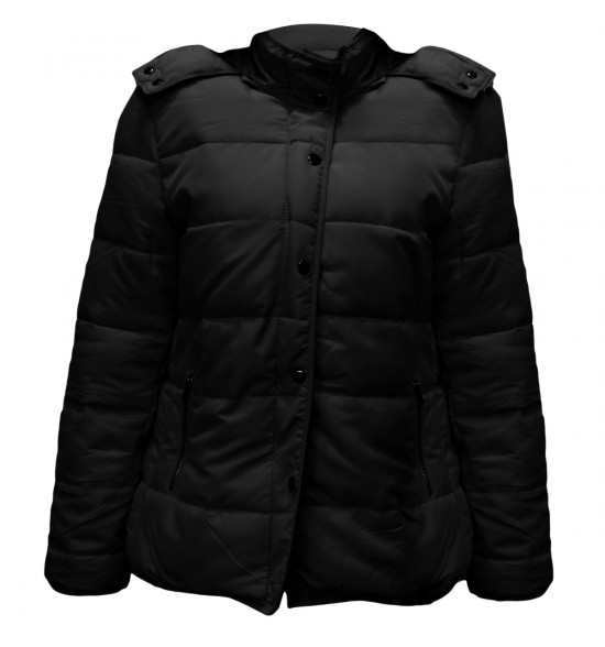Sx Jaqueta Alma de Praia Nylon Plumas Preta Feminina