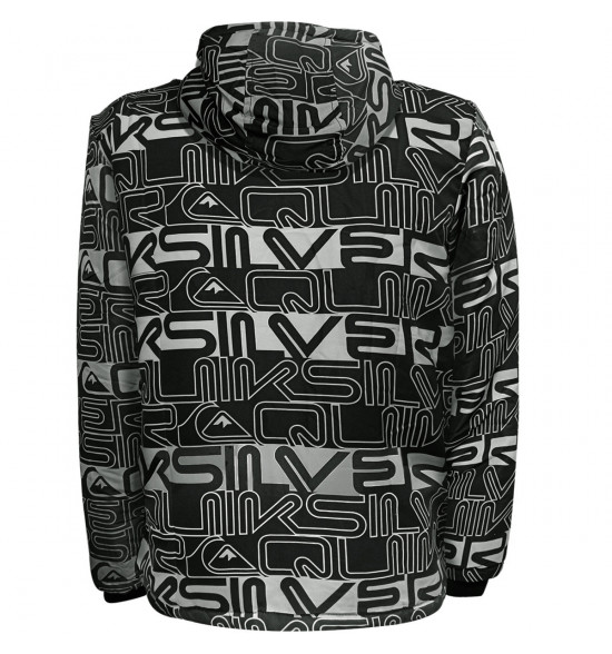 Jaqueta Quiksilver Puff Word Block Full Print Preta - 2