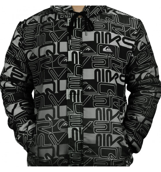 Jaqueta Quiksilver Puff Word Block Full Print Preta - 3