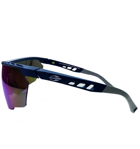 Óculos Mormaii Leap Azul Escuro Fosco/Lente Prata Espelhada Azulada - 3
