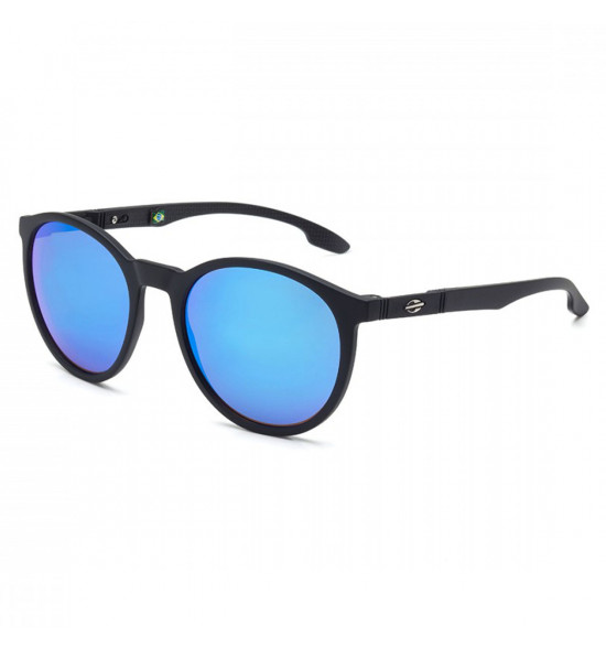 Óculos Mormaii Maui Preto Fosco/ Lente Azul Espelhado
