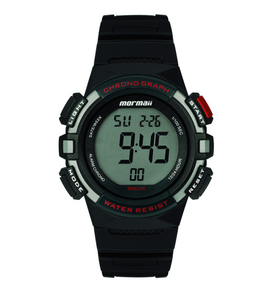 Relógio Mormaii Digital MO0170G/8R Preto e Vermelho