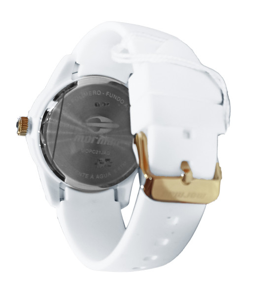 Relógio Mormaii Analogico MOPC21JAG/8B Branco e Dourado - 4