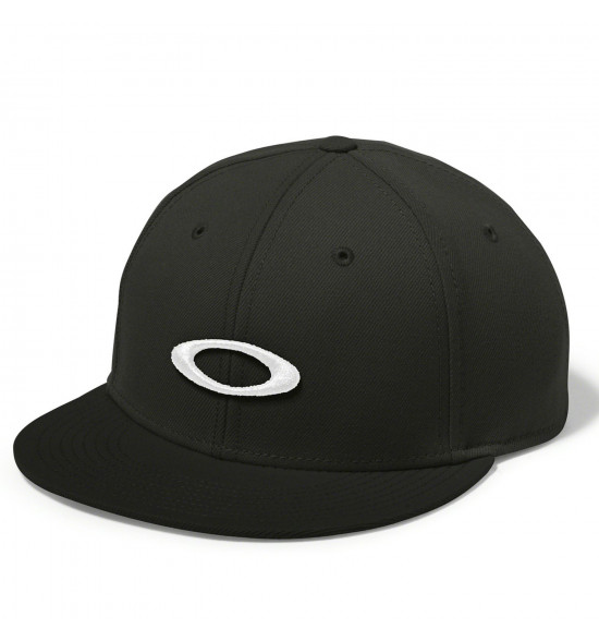 Boné Oakley Ellipse Print Snap-back Preto com Logo Branco