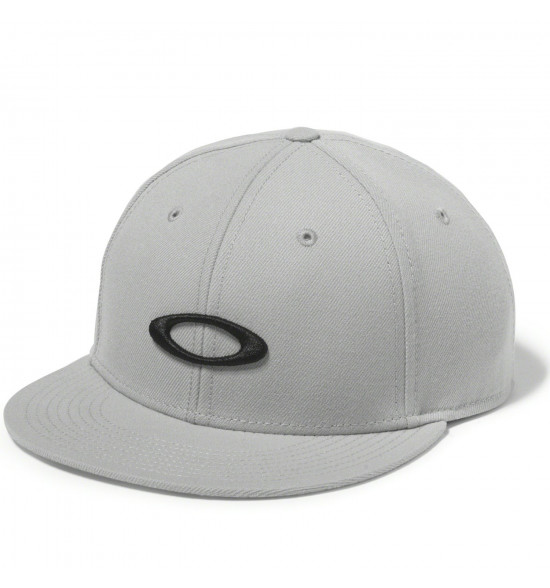 Boné Oakley Ellipse Print Snap-back Cinza com Logo Preto