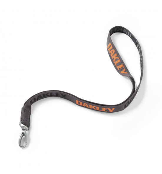 Chaveiro Oakley Standard Lanyard Cinza Com Laranja