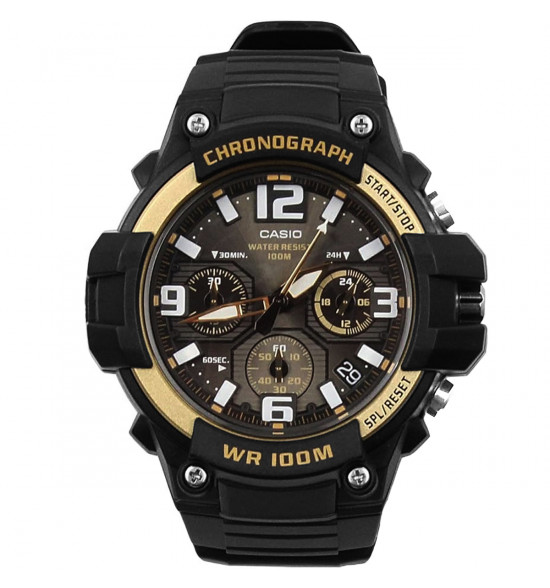 Relógio Casio Esportivo Analógico MCW-100H-9A2VDF-SC Preto e Dourado - 2