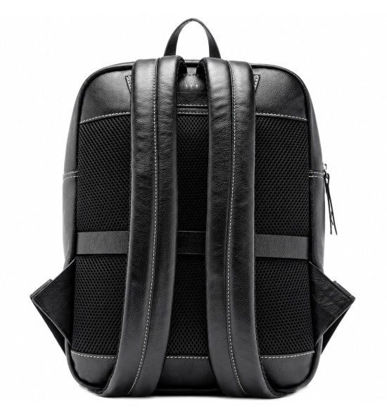 Mochila Reserva Parma em Couro Legítimo Preta – Elegância Executiva e Alta Durabilidade - 3