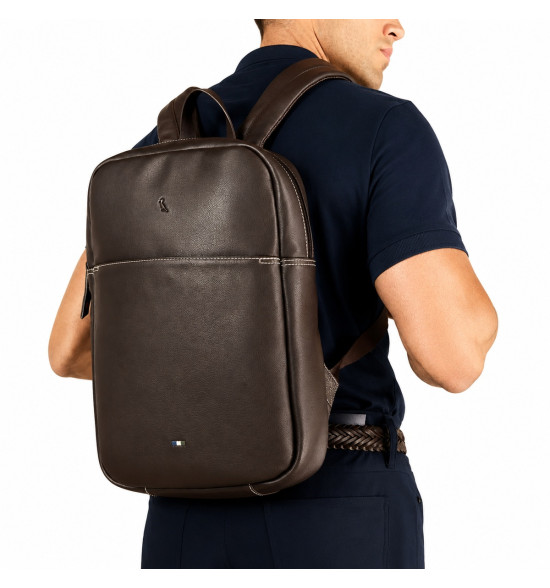Mochila Reserva Parma em Couro Legítimo Marrom – Sofisticação e Estilo Atemporal - 5