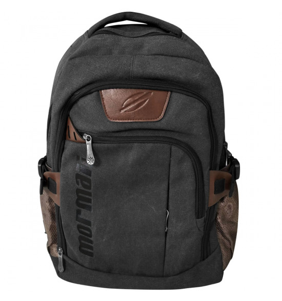 Mochila Mormaii Canvas Stone Reforçada Cinza com Marrom 25L