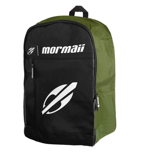 Mochila Mormaii Surf Line Letreiro Preta e Verde 25L