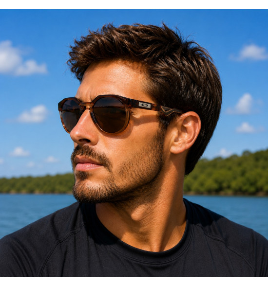 Óculos Oakley HSTN Dark Amber | Lente Prizm Tungsten – Design e Estilo Moderno - 5