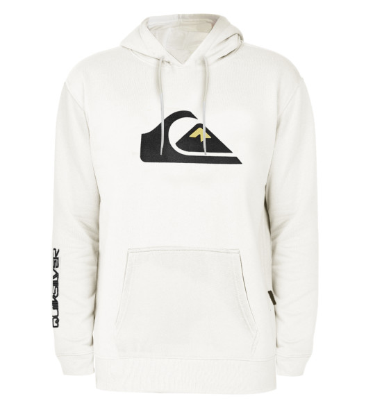 Moletom Quiksilver Comp Logo 2.0 Branco Reforçado 305G com Capuz