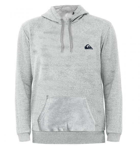 Moletom Quiksilver Embroidery Cinza Mescla Reforçado 280G com Capuz