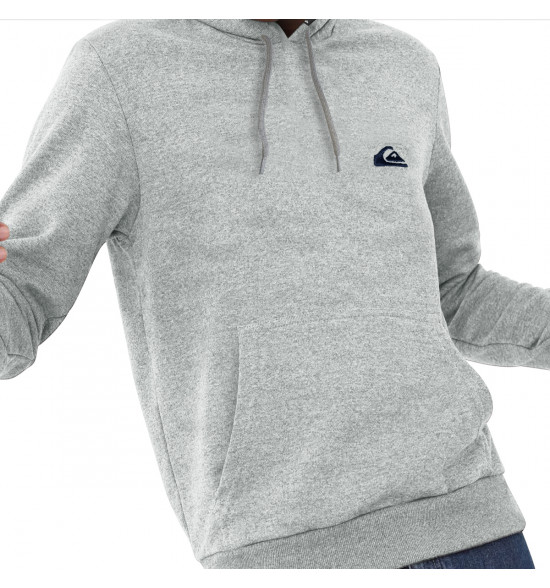 Moletom Quiksilver Embroidery Cinza Mescla Reforçado 280G com Capuz - 3