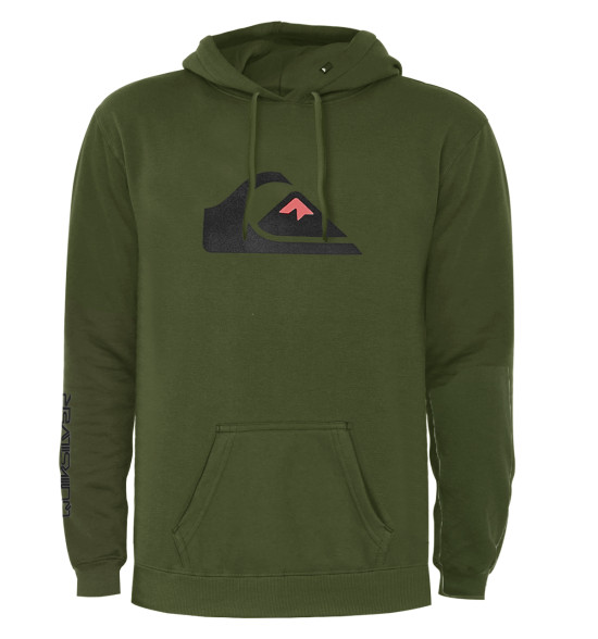 Moletom Quiksilver Comp Logo 2.0 Verde Escuro Reforçado 305G com Capuz