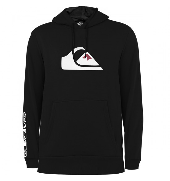 Moletom Quiksilver Comp Logo 2.0 Preto Reforçado 305G com Capuz