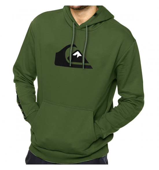 Moletom Quiksilver Comp Logo Verde Militar Reforçado 305G com Capuz ULTIMA PEÇA P - 3