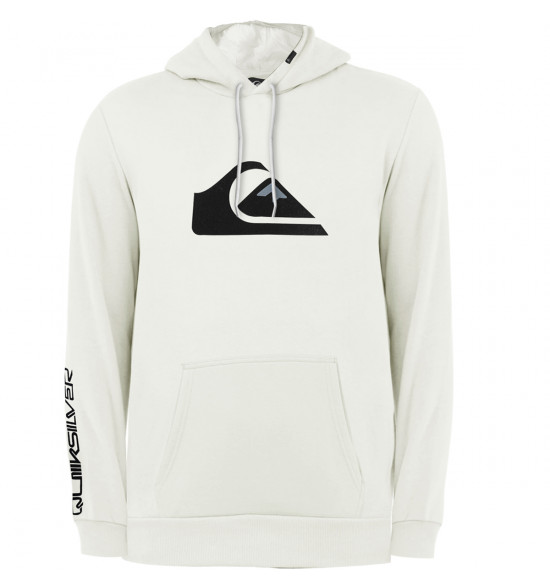 Moletom Quiksilver Comp Logo Branco Reforçado 305G com Capuz